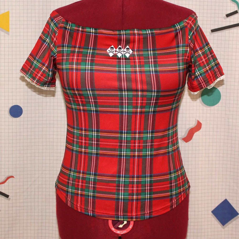 Paper Doll Production plaid/tartan top